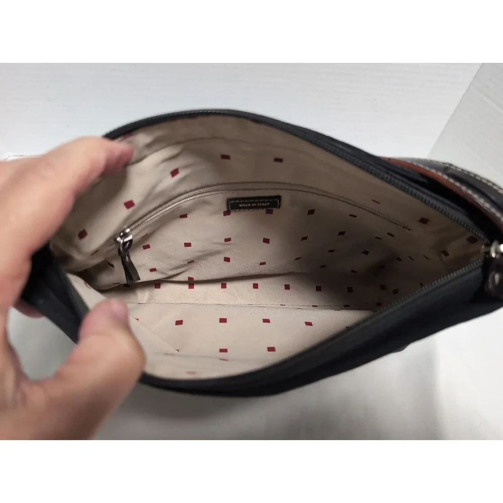 KATE SPADE BLACK CANVAS LEATHER PURSE BAG NEW YORK Beautiful - Picture 10 of 16